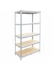 relaxdays Schwerlastregal in Grau/ Braun - (B)90 x (H)180 x (T)40 cm