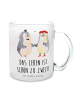 Mr. & Mrs. Panda Henkelbecher Pinguin Heirat mit Spruch in Transparent