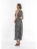 faina Damen Maxikleid Mit Leoprint in Grau Leo