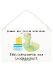 Mr. & Mrs. Panda Holzbild Bibliothekarin Leidenschaft mit Spruch in Weiß