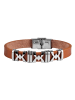 Adeliás Herren Armband aus Leder 22 cm in braun