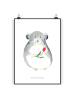 Mr. & Mrs. Panda Poster Chinchilla Blume ohne Spruch in Weiß