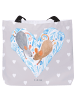 Mr. & Mrs. Panda Shopper Mäuse Herz ohne Spruch in Grau Pastell