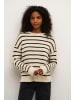 Kaffe Strickpullover KAlida Regular fit in Feather Gray Mel/ Black Stripe