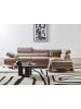 Beliani Ecksofa NORREA in Braun/Silber - (W) 262 x (H) 81 x (L) 169 cm linksseitig