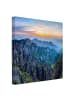 WALLART Leinwandbild - Sonnenaufgang über dem Huangshan Gebirge in Blau