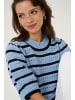 Kaffe Strickpullover KAevelyn Regular fit in Soft Chambray / Black Stripe