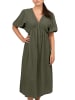 Reichstadt Damen Relaxed Fit Sommerkleid Musselin in Khaki