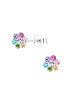 Alexander York Ohrringe - Ohrstecker BLUME Kristall regenbogenfarben in 925 Silber
