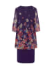 GOLDNER Kurzgröße:  Kleid mit floralem Chiffonüberwurf in amethyst / gemustert
