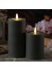 MARELIDA LED Kerze für Innen/Außen Outdoorkerze H: 17,5cm in grau