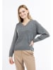 DreiMaster Klassik Damen Strick Pullover in Grau Melange