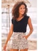 s.Oliver Webshorts in beige-schwarz-bedruckt