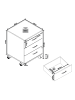 VCM  Holz Rollcontainer Bürocontainer Schublade Tobila in Grau
