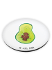 Mr. & Mrs. Panda Rund Magnet Avocado Kern ohne Spruch in Weiß