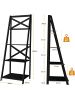 COSTWAY Leiterregal 2er Set in Schwarz