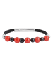 Adeliás Damen Armband – Kugelarmband aus Edelstahl 18 cm in schwarz