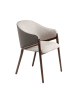 Angel Cerdá Stuhl 4090 in Beige/Nerz/Walnuss – (B)56 x (H)78 x (T)60 cm
