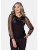 GOLDNER Langarmshirt mit transparenten Ärmeln in schwarz / silberfarben / gemustert