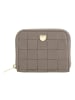 DuDu Woven Geldbörse Leder 10 cm taupe