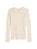 Marc O'Polo Geripptes Longsleeve slim in White Cotton