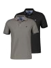 Lerros Poloshirt Basic in grau / schwarz