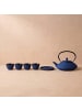 AROMELIO Gusseiserner Teekessel mit Sieb in Marineblau, (B) 20 x (H) 16,5 x (L) 20 cm