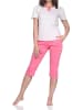 NORMANN Kurzarm Schlafanzug Capri Pyjama Tupfen Punkte Optik in pink