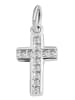 Adeliás Damen Anhänger – Kreuz Kreuzanhänger aus 925 Silber mit Zirkonia in silber