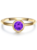 Glanzstücke München Ring Sterling Silber Amethyst in gelbgold