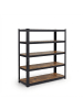 relaxdays Schwerlastregal in Schwarz/Braun - (B)100 x (H)180 x (T)40 cm