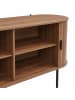 ABRIHOME Sideboard in Walnuss mit Rolljalousie Türen Eisenbeinen 120x40x75 cm