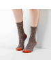 MUNADUNA 6er-Pack 3D-Relief Labyrinth-Fashionsocken in Braun