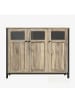 VASAGLE Küchenschrank Daxton in Milchkaffee-Farbe - (B)100 x (H)75 x (T)35 cm