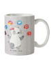 Mr. & Mrs. Panda Becher Social Media Managerin Herz ohne Spruch in Grau Pastell
