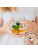 Mr. & Mrs. Panda Blümchentail Glas Avocado Yoga mit Spruch in Transparent