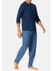 Schiesser Schlafanzug Casual Essentials in Dunkelblau