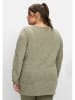 sheego Pullover in hellkhaki meliert