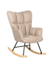 Beliani Schaukelsessel OULU in Beige/Schwarz/Braun - (W) 71 x (H) 104 x (L) 83 cm