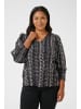 KAFFE curve Langarm-Bluse KCalicia Regular fit in Black/White/Elephant Graphic