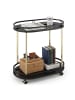 relaxdays Servierwagen in Schwarz/ Gold - (B)72 x (H)77,5 x (T)42 cm