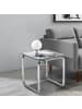 home24 home24 Beistelltisch aus Glas und Metall in Chrom - 86 x 44 x 87 cm in Chrom
