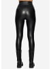 SASSYCLASSY Thermo High-Rise Biker-Leggings in Lederoptik in Schwarz