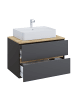 VCM  2 tlg. Badmöbel-Set mit Waschbecken Cosila-A 80 cm in Anthrazit / Honig-Eiche