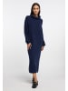 VINAJA Women Strick Langarmkleid Midi in Navy