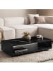 KADIMA DESIGN Couchtisch 100x50x25 cm Sofatisch in Marmor-Optik Modern, in Schwarz