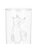 Mr. & Mrs. Panda Wasserglas Fuchs Laterne mit Spruch in Transparent
