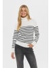 SAINT TROPEZ Rollkragen MilaSZ Gerade Passform in Ice Black Stripe