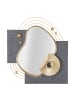 Mauro Ferretti Wandspiegel aus gold-grauem Metall, 80 x 7 x 72,4 cm