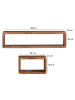 FineBuy Wandregal in Braun / Sheesham / 80x15x20